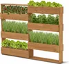 Coemo Vertikalbeet Braun Riga Kräuterbeet Holz Hochbeet Produktbild-Vorschau 1