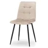 A single beige upholstered chair with black metal legs, isolated on a white background. Náhľad obrázku produktu