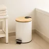 Odpadkový koš do koupelny s bambusem ZETRU, 3 l, bílý Náhled obrázku produktu 9