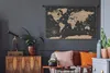 MuchoWow® Wandteppich Wandbehang Karte - Welt - Braun Produktbild-Vorschau 5