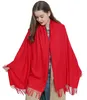 Damen Schal einfarbig weich 185 x 65 cm rot Produktbild-Vorschau 3