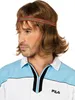 A man wearing a wig and a Fila shirt. Voir les images du produit