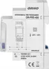A close-up side view of a white ORNO OR-PRE-450 astronomical time programmer mounted on a DIN rail. Náhled obrázku produktu