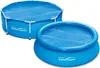 Two blue swimming pools with solar covers on a white background. Anteprima dell’immagine prodotto