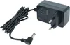 A black power adapter with a European plug and a coiled cable with a connector. Produktbild-Vorschau