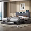 INONEFT čalúnená posteľ 160x200 cm s USB portami a Náhľad obrázku produktu 1