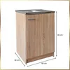 A kitchen cabinet with a sink and dimensions labeled. Náhľad obrázku produktu