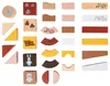 A collection of wooden building blocks with various shapes and designs, including animals, mushrooms, and floral patterns. Produktbild-Vorschau