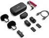 A collection of Rode Wireless Micro camera kit accessories laid out on a white background. Voir les images du produit