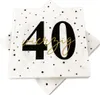 20 Servietten zum 40. Geburtstag 33 x 33 cm - weiß schwarz Produktbild-Vorschau 1