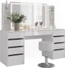 Coiffeuse Vicco Sherry Blanc/Blanc Haute brillance 158.2cm Voir les images du produit 6