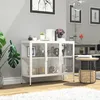 Ocelová prosklená vitrína Příborník Komoda Floka L Náhled obrázku produktu 4