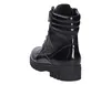 A black leather boot on a white background. Anteprima dell’immagine prodotto