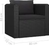 vidaXL Fauteuil avec coussins Poly Rattan Noir Voir les images du produit 12