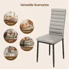 A chair is shown next to circular images depicting various room settings where the chair could be used. Produktbild-Vorschau