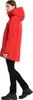 A woman wearing a red parka and black pants and boots, shown from the side. Produktbild-Vorschau