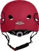 A red Spiderman-themed bicycle helmet with straps and adjustment dial. Náhľad obrázku produktu