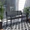 ProGarden Gartenbank Stahl 119x50x75 cm Schwarz Produktbild-Vorschau 1