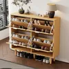Szafka na buty – 100 x 25 x 90 cm, rattan/dąb – 4 wysuwane Podgląd zdjęcia produktu 2