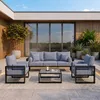 BEAUTYSOFA | VERDINO Gartenmöbel Set Blaugrau – 3-Sitzer Produktbild-Vorschau 1