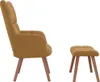 vidaXL Poltrona relax con sgabello in velluto marrone Anteprima dell’immagine prodotto 3