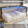 Merax: Sofá cama tapizado de 90x200 cm con cama extraíble, Vista previa de la imagen del producto 4