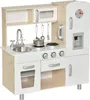 HOMCOM 2-in-1 Kinder Puppenhaus Kinderküche aus Holz mit Produktbild-Vorschau 1