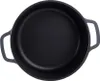 A top-down view of a black pot with gray handles on a white background. Náhled obrázku produktu