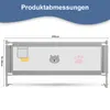 Jayseuw 200cm Bettgitter Bettschutzgitter Kinderbettgitter Produktbild-Vorschau 2