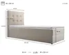 A diagram showing the dimensions of a bed frame with a headboard and mattress. Produktbild-Vorschau