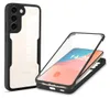 A clear protective phone case is shown, with one part of the case displayed separately to reveal the phone inside. Produktbild-Vorschau