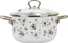 Emaille-Topf mit Glas. PREMIUM Creme 18 cm/2,2l Produktbild-Vorschau 1
