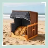 Fauteuil de plage pour chien Relaxdays, en rotin, avec Voir les images du produit 3