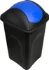 DEUBA® Poubelle avec couvercle basculant 60L noir/bleu Voir les images du produit 4