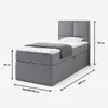 NORDELO Boxspringbett MODERNO 90x200 cm Grau Komplett-Set Produktbild-Vorschau 5