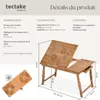 Table de lit 55 x 35 x 26 cm, double ventilateur - marron Voir les images du produit 6