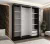 Moderner 3-türiger Schwebetürenschrank Schwarz 220x58x250 Produktbild-Vorschau 2