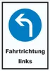 Schild Fahrtrichtung links A3 (297x420mm) Produktbild-Vorschau 1