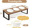 Erhöhter Katzennapf Set Keramik Holz, Futterstation Produktbild-Vorschau 2