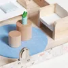 Tragbares Puppenhaus im Koffer Rosa mit Holzmöbeln & Produktbild-Vorschau 6