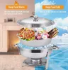 6 Liter Edelstahl Chafing Dish Speisenwärmer Suppentopf Produktbild-Vorschau 8