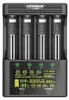 A close-up, front-facing view of a black LiitoKala Lii-600 universal battery charger with a digital display. Anteprima dell’immagine prodotto