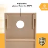 Back view of a wooden cornhole board with a hole in the center. Produktbild-Vorschau