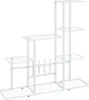 vidaXL Stojan na kvety 94,5x25x88 cm Biely kov Náhľad obrázku produktu 1