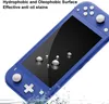A blue Nintendo Switch Lite with water droplets on the screen, suggesting a hydrophobic and oleophobic surface. Produktbild-Vorschau