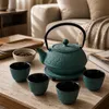 Tetera de hierro fundido para té con filtro, tazas y Vista previa de la imagen del producto 13