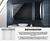 A modern bathroom with a sleek, illuminated mirror above a sink and countertop. Produktbild-Vorschau