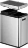 A stainless steel dual-compartment recycling bin with its lid detached. Produktbild-Vorschau