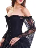 Schwarzes Gothic-Korsett mit Bauchkontrolle aus Spitze Produktbild-Vorschau 2