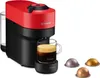A red and black Nespresso coffee machine with a cup of coffee and three coffee capsules. Anteprima dell’immagine prodotto